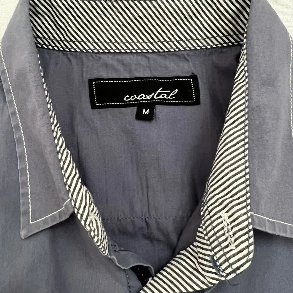 Coastal Brand Short Sleeve Button Down Shirt Medium - Picture 3 of 7